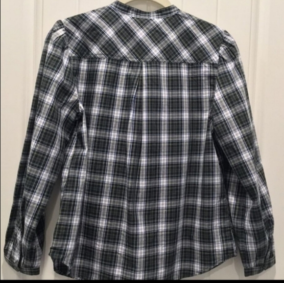 J. Crew Embellished Tartan Shirt; Runs Large - Picture 4 of 5